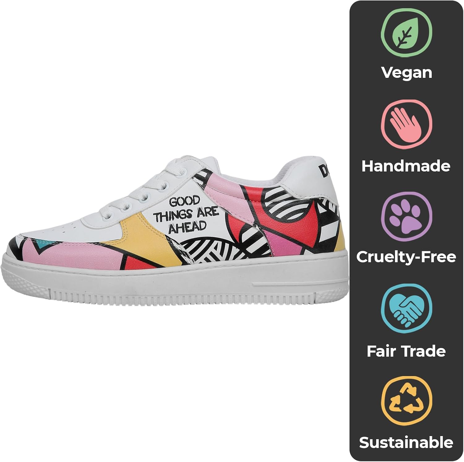 White Sneakers for Women - Handmade Women's Fashion Sneakers, Vegan Leather and Unique Design Dice Sneakers