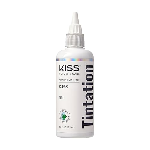 Kiss Tintation Color de cabello semi-permanente, 5 fl oz (148 ml), transparente