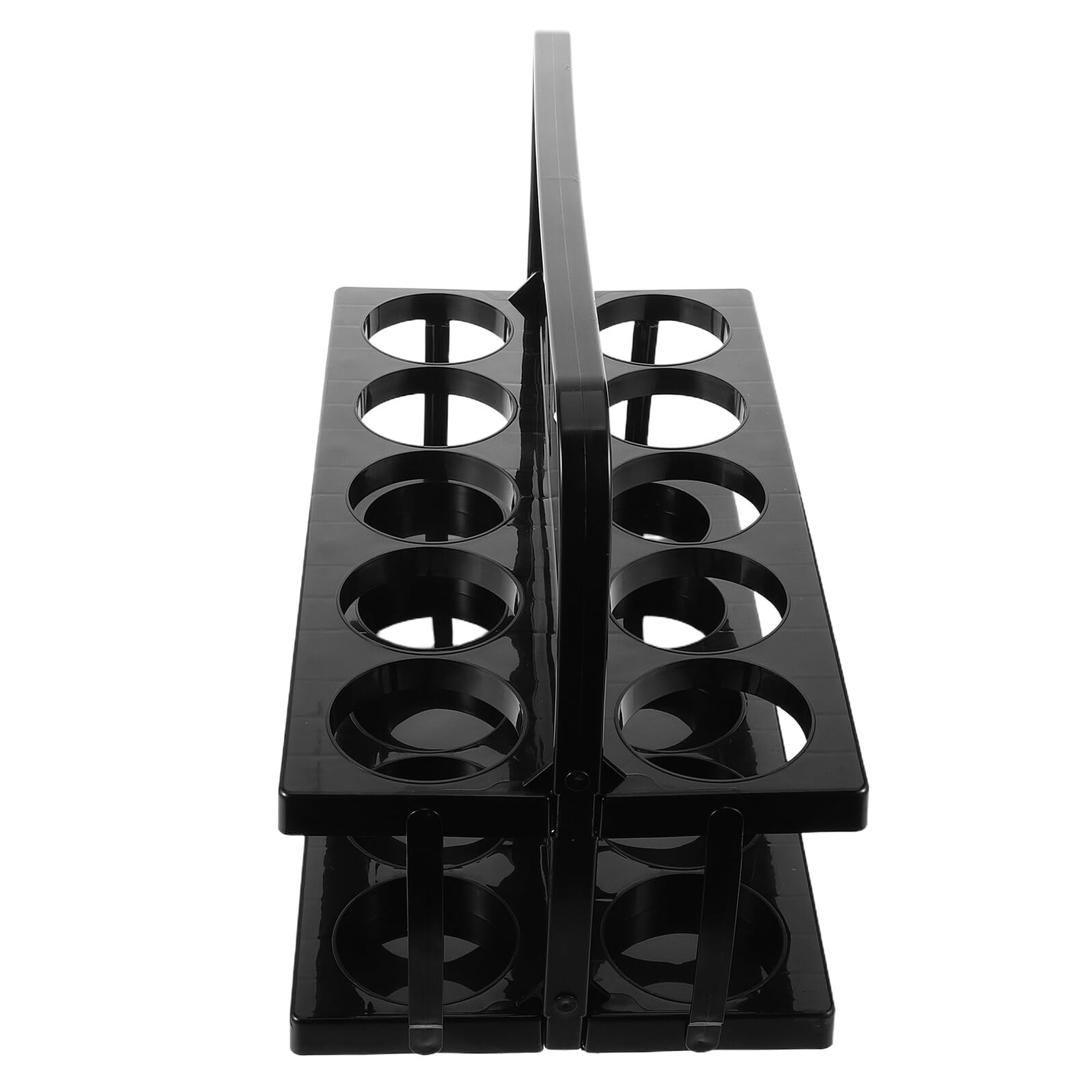 Toyvian Portabotellas de Plástico Reutilizable Plegable con 10 Ranuras Negro, Soporte Portátil para Botellas con Asa Adecuado para Ciclismo, Picnic y Actividades al Aire Libre