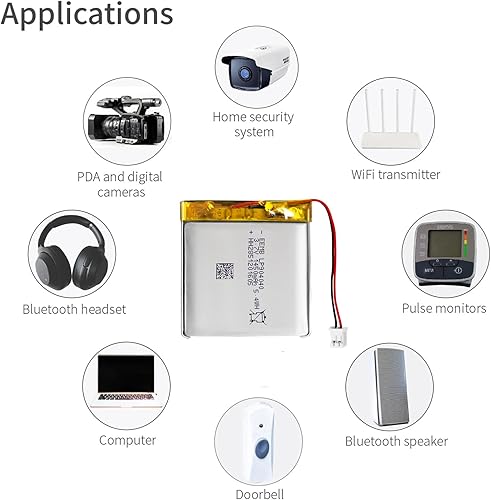 Miniatura 6 de EEMB Batería de polímero de litio 3.7V 1450mAh 904040 Lipo Batería recargable con conector JST de cable para altavoz y dispositivo inalámbrico