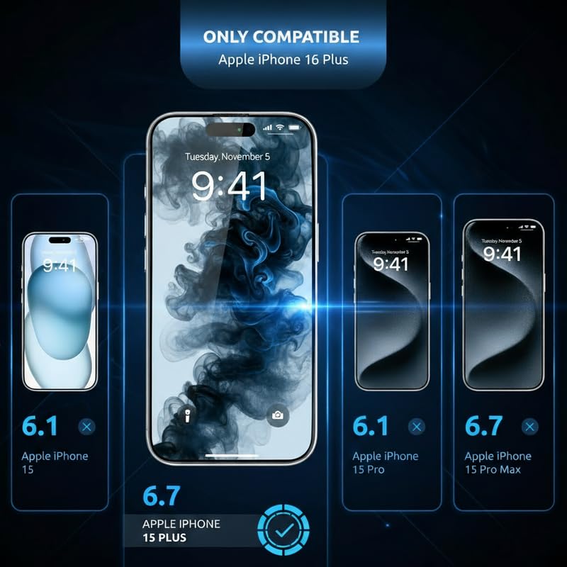 Image of OHAYO Matte Gaming Tempered Glass for iPhone 16 Plus | Edge to Edge Screen Protector | Anti-Glare Matte Finish | Smooth Gaming Touch | 9H Hardness | Bubble-Free Easy Installation Kit | Case Friendly