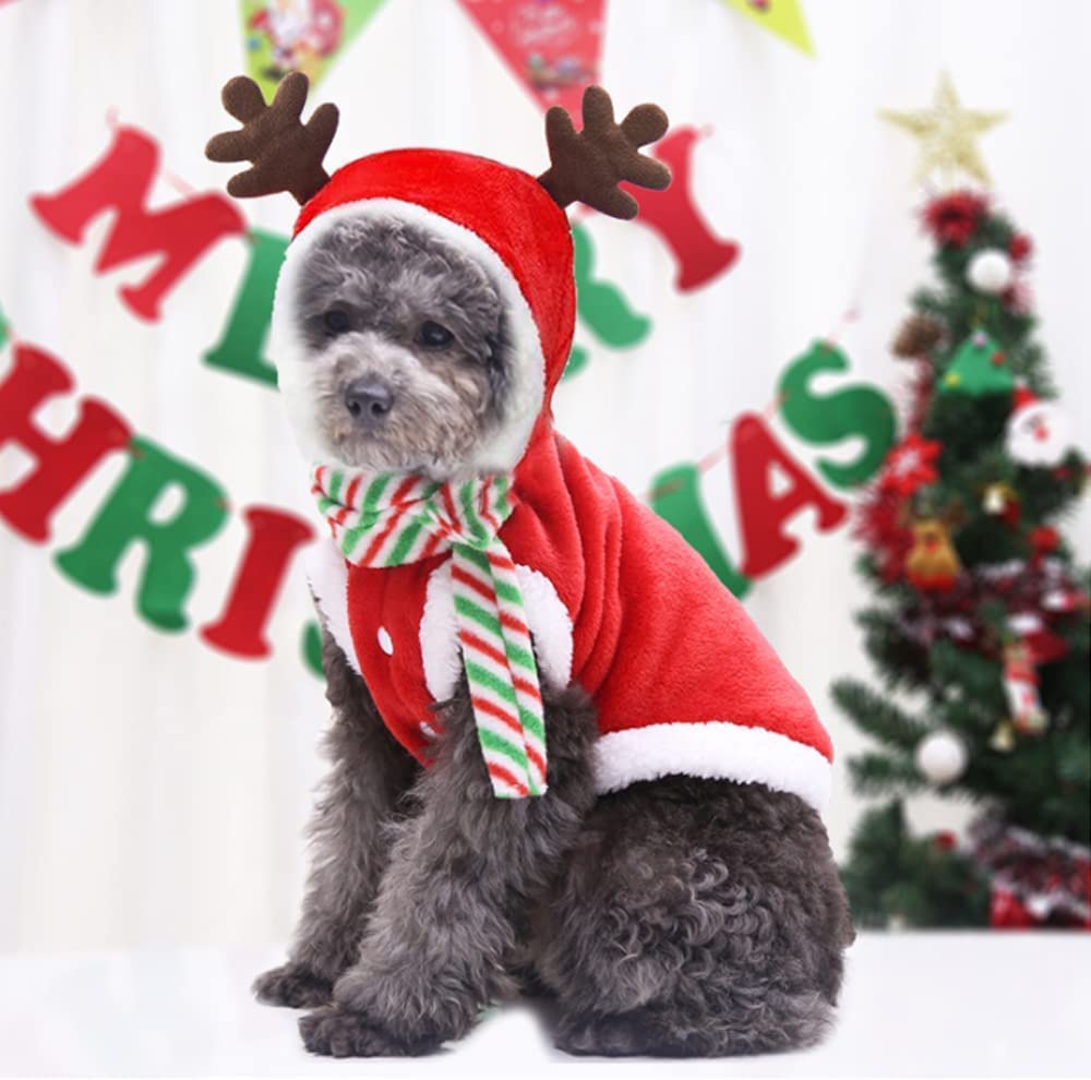 OneCut Weihnachts-Hundeshirt – Aus Polyester, Atmungsaktiv, Weich, Für Kleine Hunde, Größe S (2-3 Kg), Rot