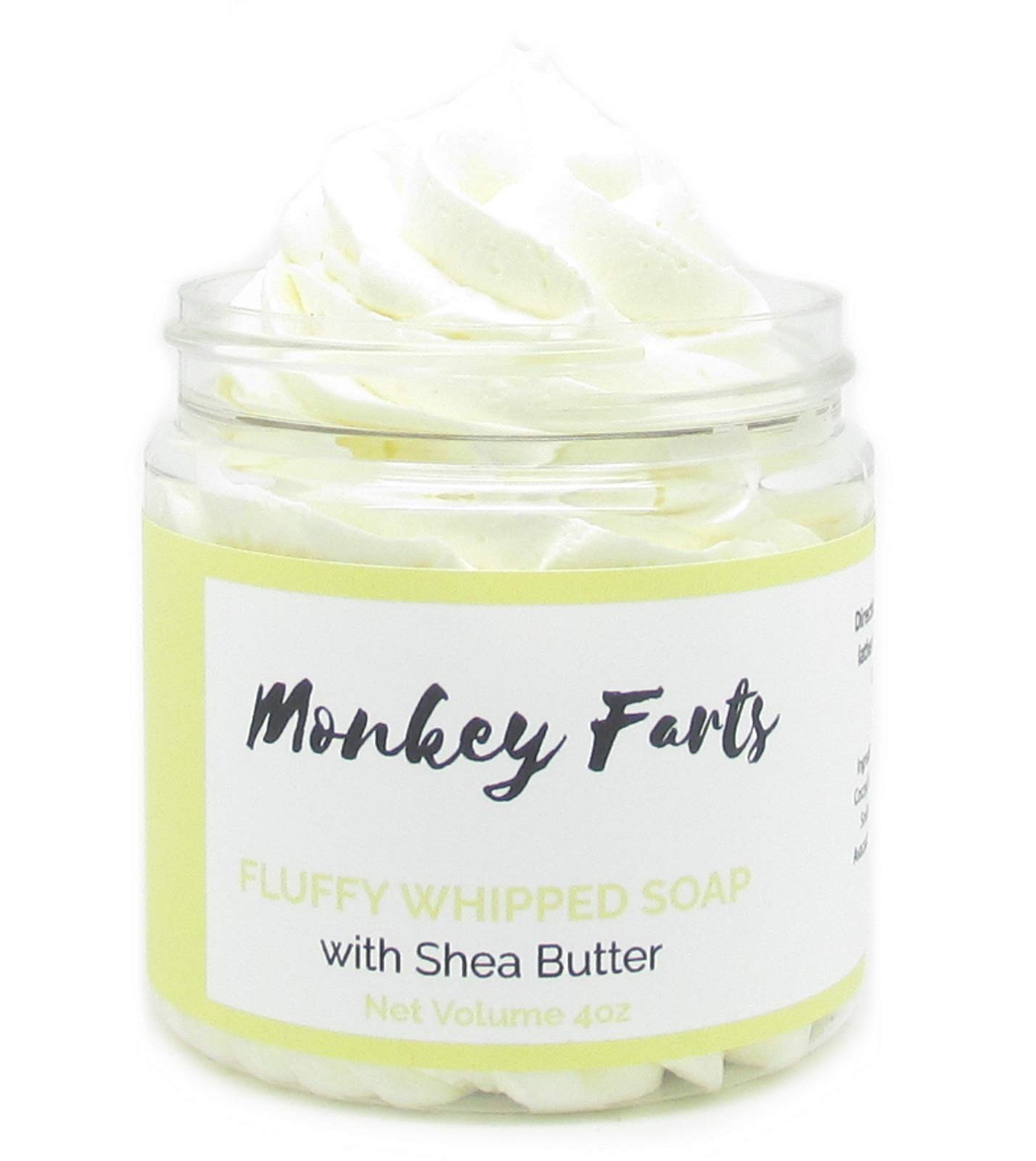 Monkey Farts Whipped Soap, Whipped Body Wash, Whipped Shaving Cream, Handmade, Sulfate, Phthalate, and Paraben Free (Medium)