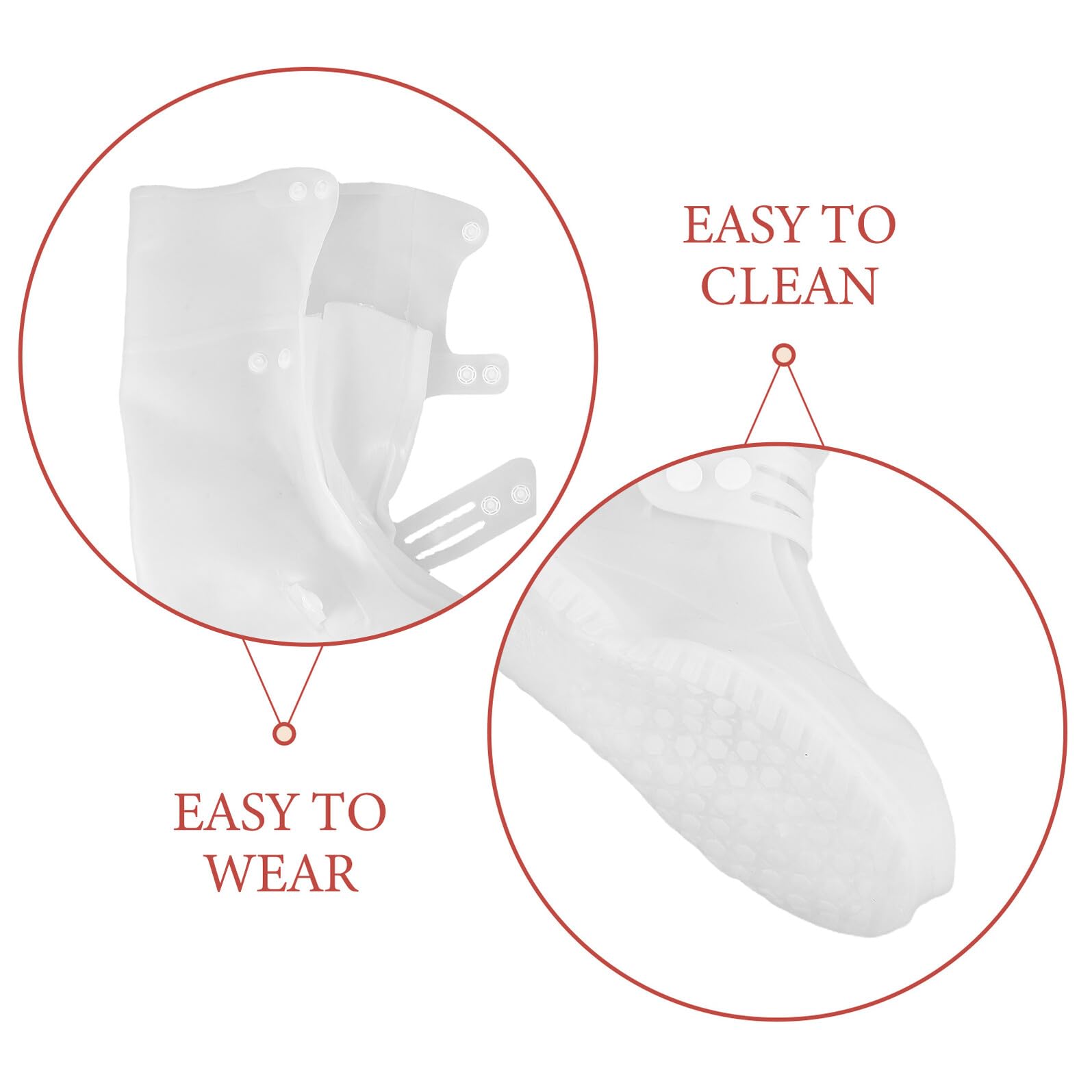 Guêtres Imperméables Réglables pour Chaussures, 1 Paire, Blanc, Pvc