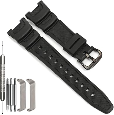 WRISTARMOR Resin strap Replacement for Casio SGW-100 Twin Sensor Mens Waterproof sport watch band Bracelet