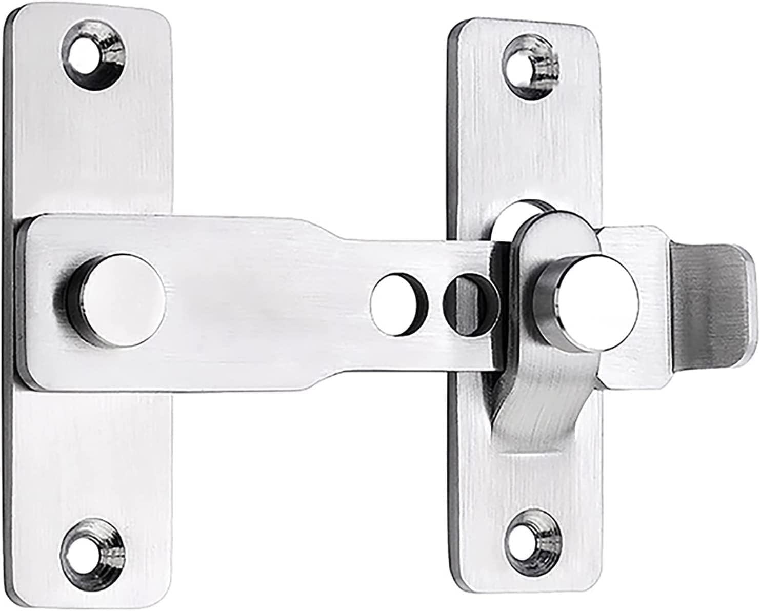 Kuayeocf Brushed Silver Latch， Latch，Bolt Lock Gate Bolt Tower,Premium Stainless Steel Door Latch, Suitable For Barn Household, Bathroom, Outdoor, Garage, Lock(Brushed Silver)
