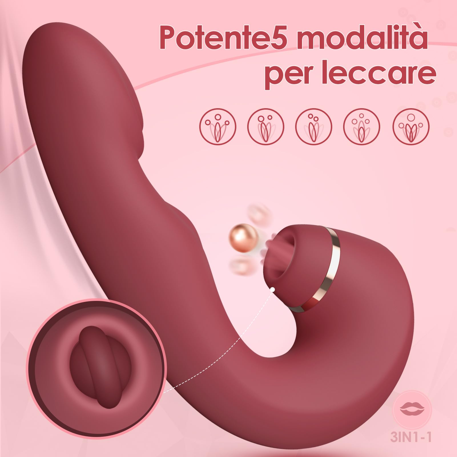 Succhia Clotoride Vibratoreper Donna, 3 IN 1 Stimolatore Clitoride Femminile Vibratore Vibrazione a impulsi di tocco, Sexytoysys Donna Vibratori per Vagina Capezzolo con modalità 5x5x10, Controllo APP