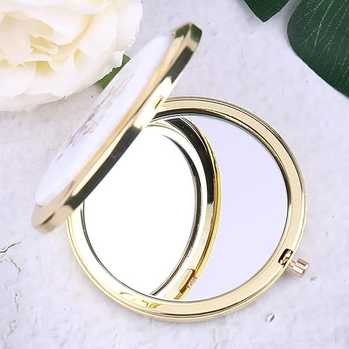 Miniatura 5 de XEL Espejos compactos personalizados, regalo de dama de honor, 2.756 in, portátil, de metal, plegables, de doble cara, mini espejos de maquillaje