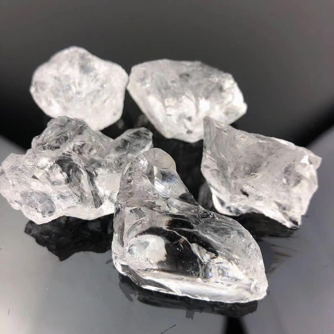 2-5cm Natural Clear Quartz White Crystal Rock Stone Aquarium Stone Home Decoration Stone Crafts,Clear Crystal,1pcs Crystals and Stones(Size:100g)