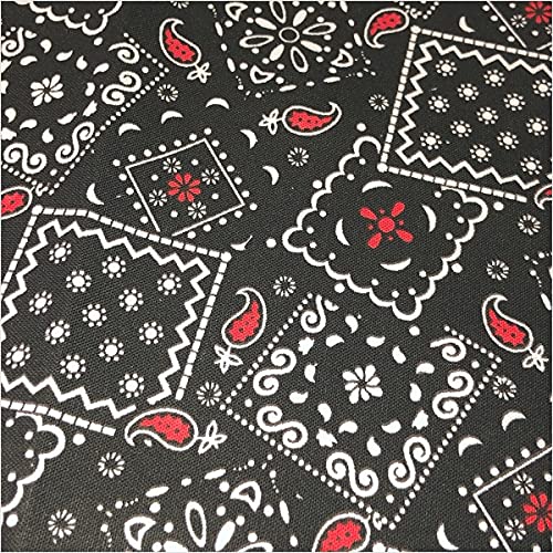 Premium Black and Red Bandana Fabric for Creative Crafts - 100% Cotton, 36"x44" by Lukas Winges