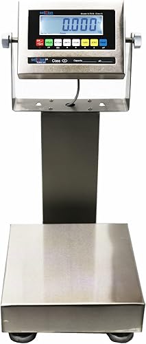 Liberty LS-915-SS-HP-60 NTEP - Báscula de mesa de acero inoxidable de alta precisión de 10 x 10 pulgadas para pesar equipaje, capacidad de 60 libras