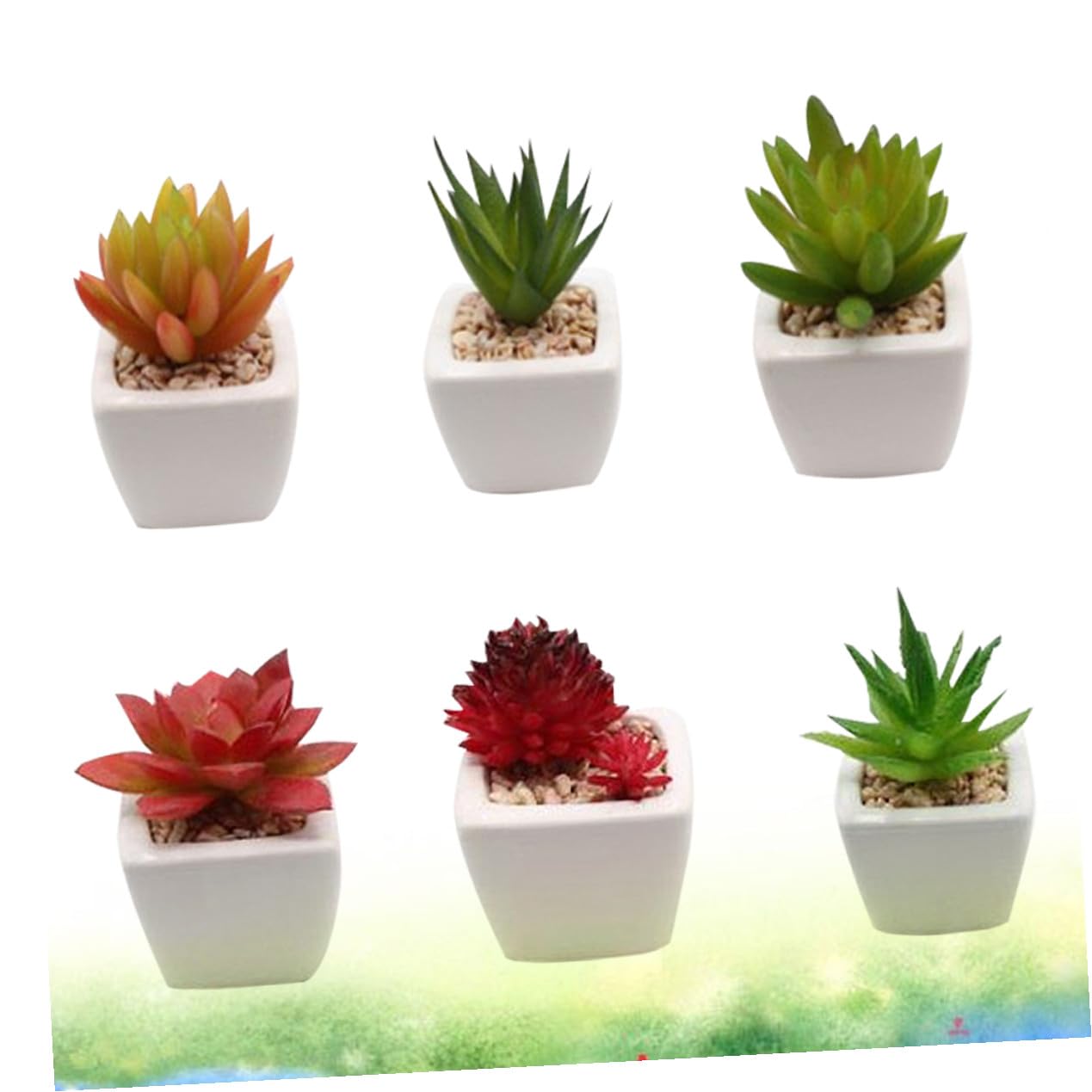 Succulente Artificielle Mini en Pot Céramique Lot de 6 Set de Set de Pièces