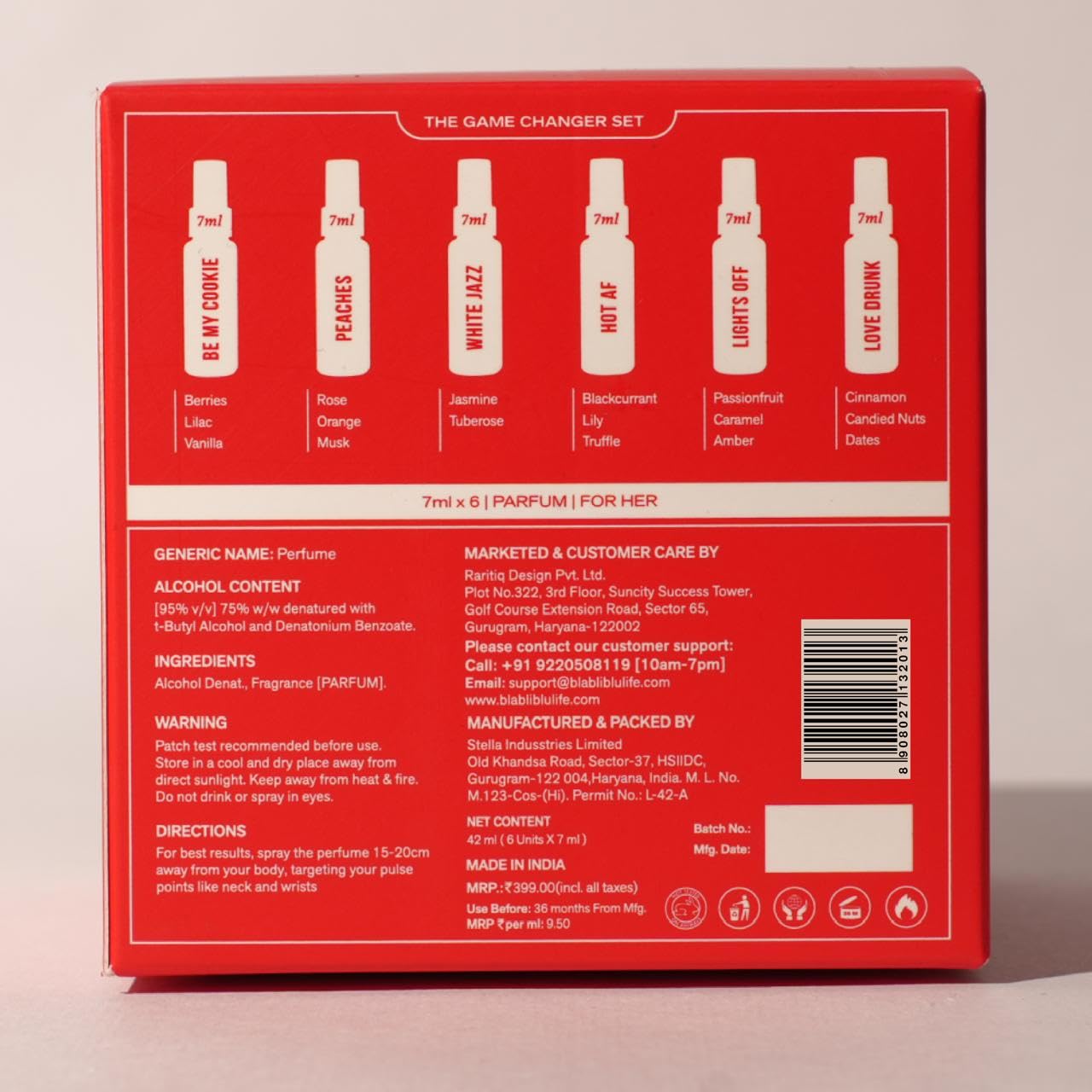 BLABLIBLU Parfüm-Geschenkset, Mini-Reise-Testpaket für Damen, 6 x 7 ml, langanhaltende Parfum-Düfte – besser als EDP, EDT und EDC, Parfüm für Frauen, Zitrus, blumige und frische Noten