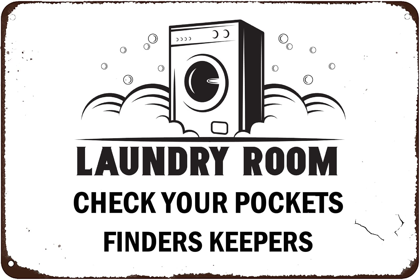 peiyeety Funny Laundry Room Sign Check Your Pockets Metal Sign Laundry Room Reminder Sign Laundromat Rules Sign Wall Decor 8x12 Inch