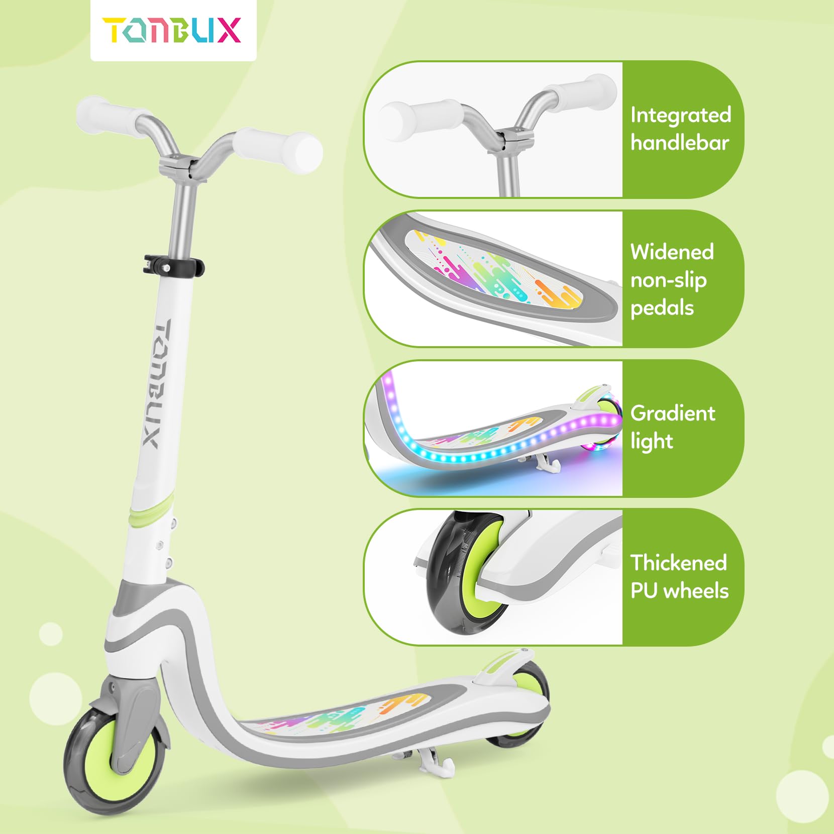 Scooter for Kids Ages 3-12 TONBUX 2 Wheel Kids Scooter with Light Up Wheels & Stem & Deck, 3 Adjustable Height Handle - Image 4