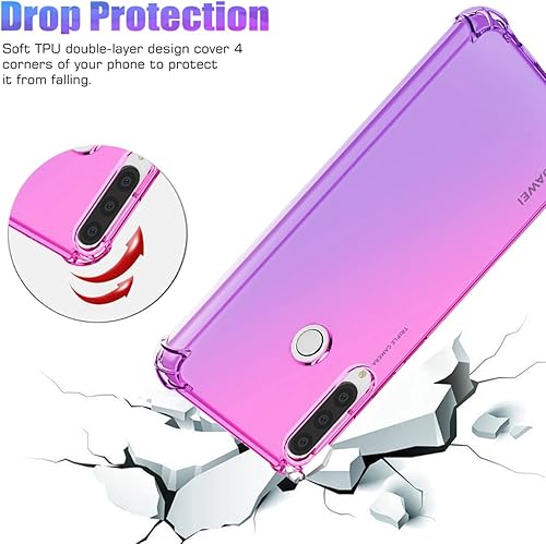 Miniatura 7 de Funda para Huawei Y6P, MED-LX9 Linda funda para niñas y mujeres, degradado, delgada, antiarañazos, TPU suave, funda protectora a prueba de golpes