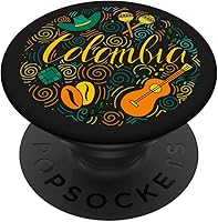 Vista 1 de Colombia Is Musica For Colombians And Coffee Decolombia Papa - PopSockets Grip and Stand for Phones and Tablets