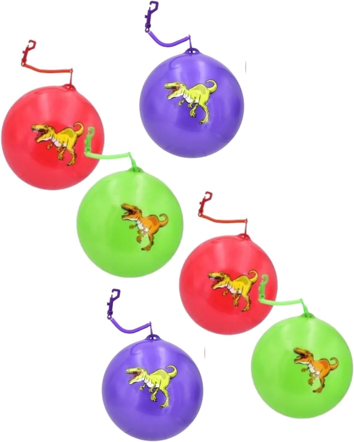 DIOXSTAR 90g Dinosaur Ball for Kids, Lightweight Soft Play Ball with Dino Design, Indoor Outdoor Garden Play Toy, Hand-Eye Coordination Activity Ball for Children, (6 pcs)