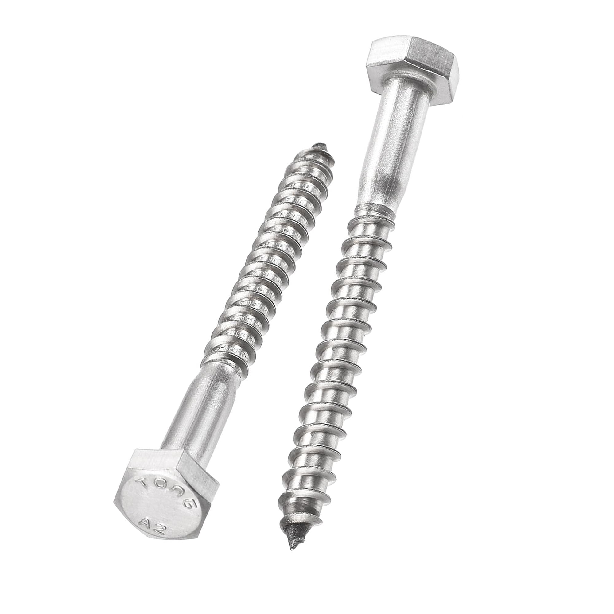 Unifizz 10 Pcs Hex Lag Screws, M6 x 60mm 304 Stainless Steel Wood Bolts
