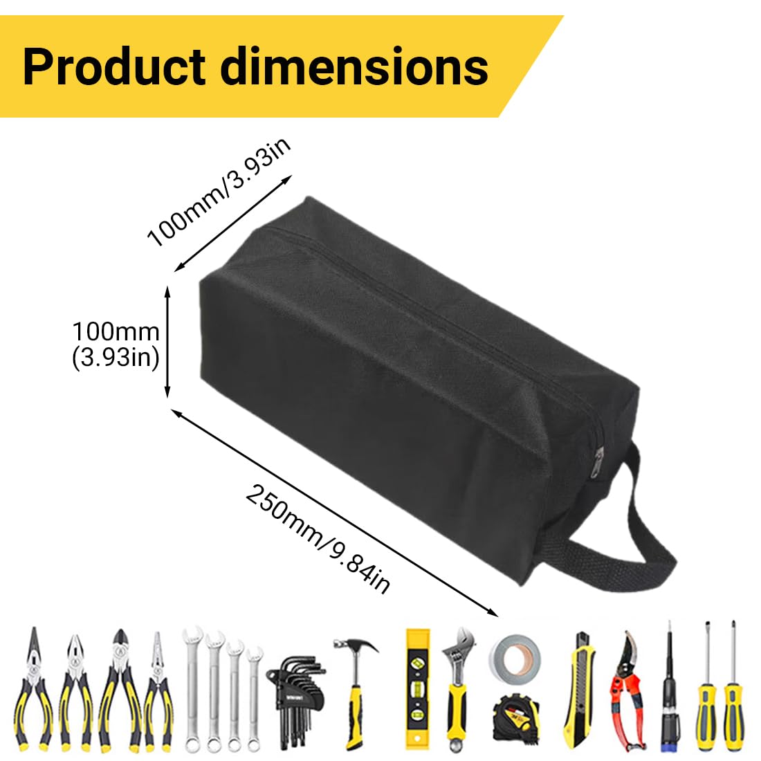 Borsa Porta Attrezzi, Piccola e Portatile, in Poliestere 600D, borsa per attrezzi multiuso resistente all'usura in tela per elettricisti, falegnami, architetti, organizer per cacciaviti, utensili