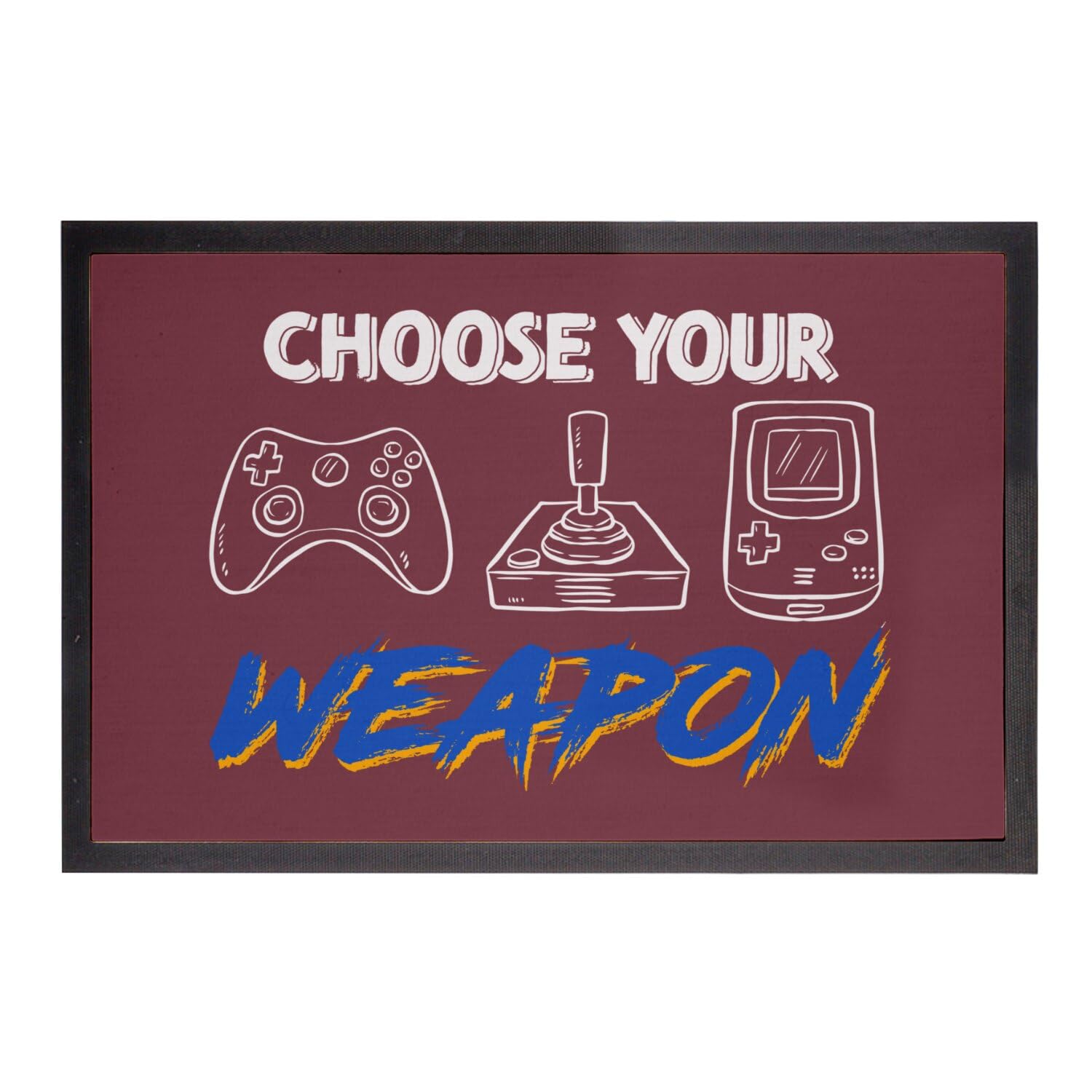 Paillasson Jeux Vidéo Retro Gaming Antidérapant 75x50cm Tapis Arcade Rouge Épais