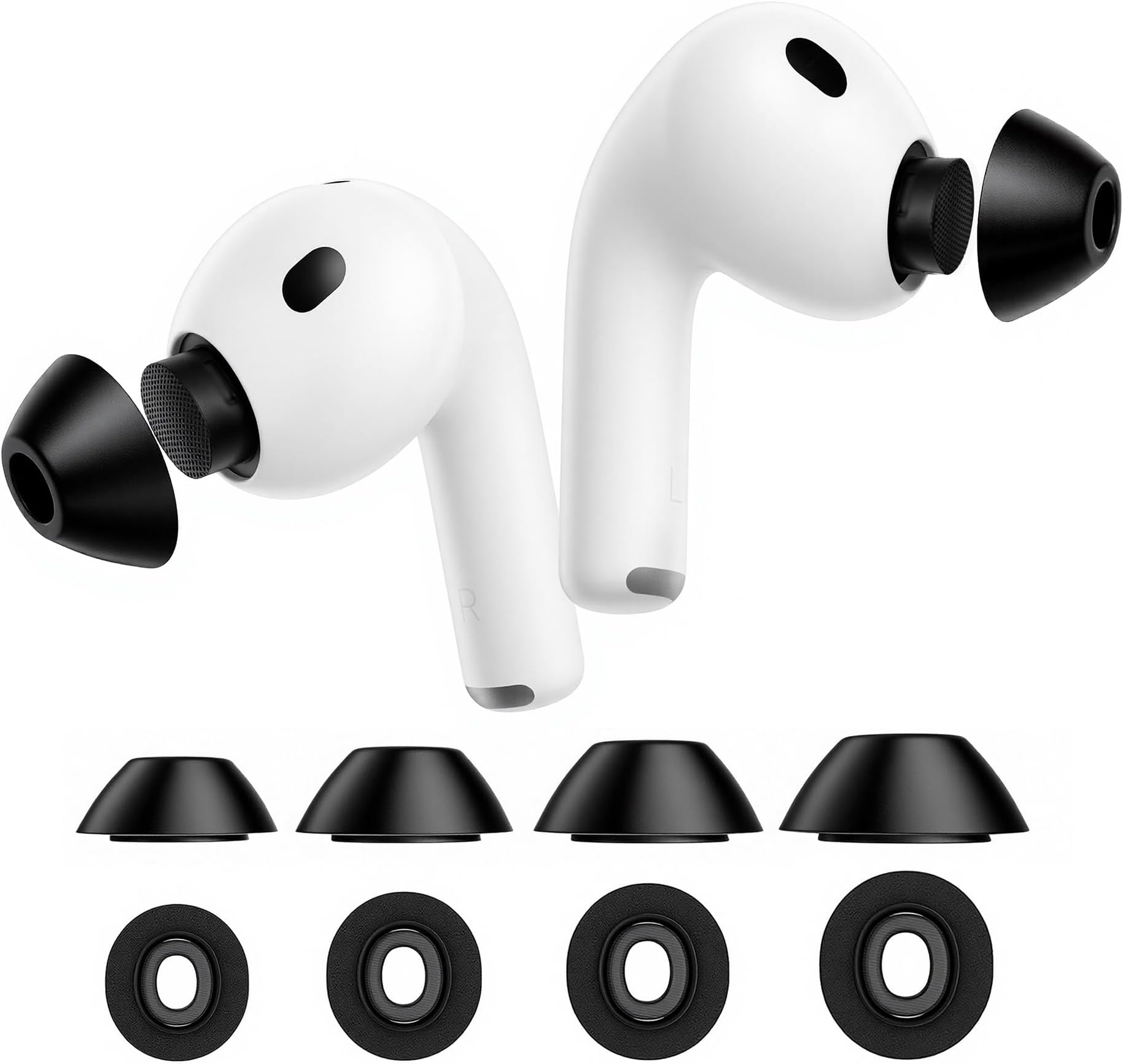 for AirPods Pro 3 Foam Tips, Memory Foam Ear Tips for AirPods Pro 3 (2025 3rd Gen)，4-Size Variety Pack (XS/S/M/L, 4 Pairs)