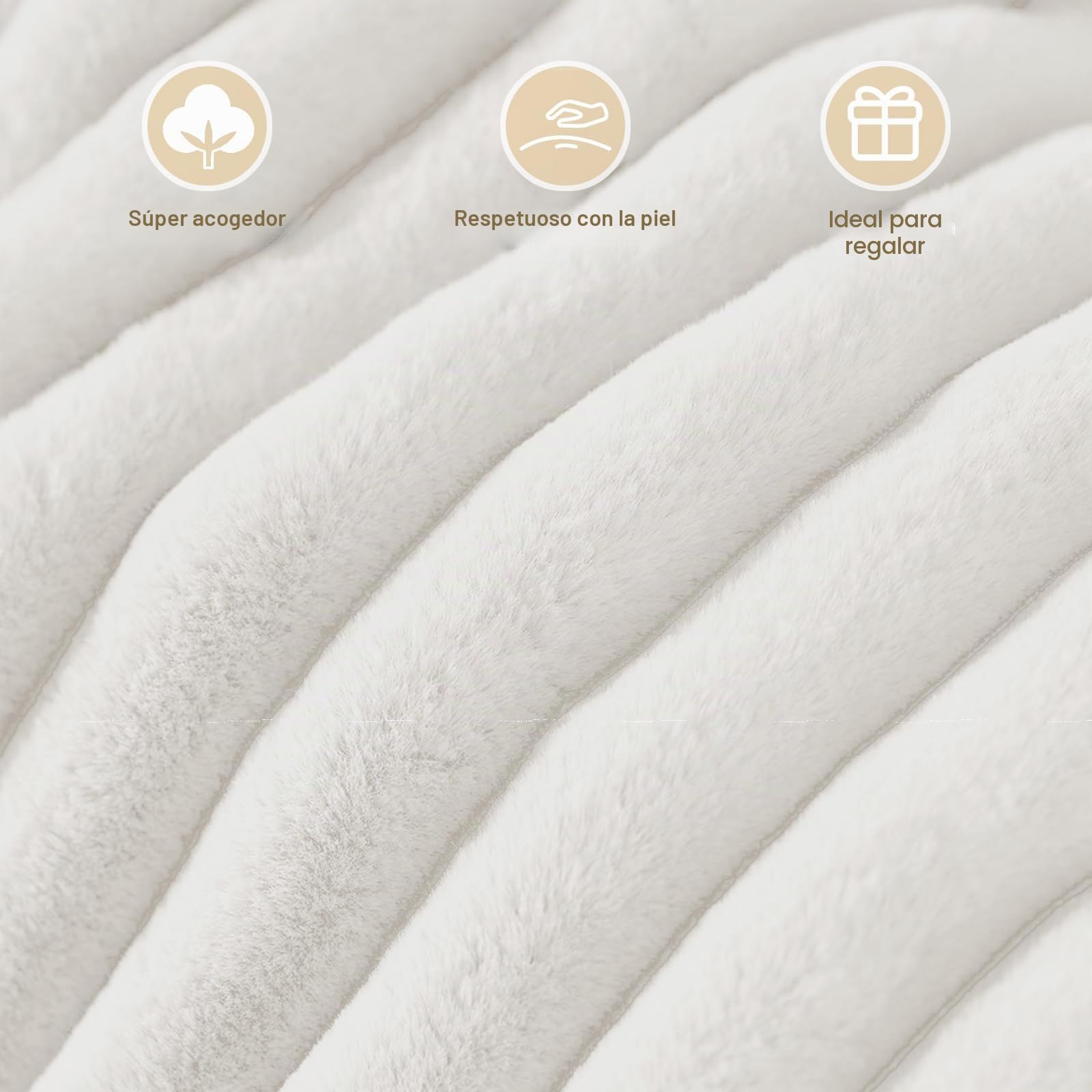 TOPCHANCES Mantas para Cama,Manta De Algodón Extrasuave,Disponible en Todas Las Estaciones 360/180GSM Tejido De Doble Capa Multiusos De Sofá,Cama O De Sala De Estar(Beige,130x160cm)