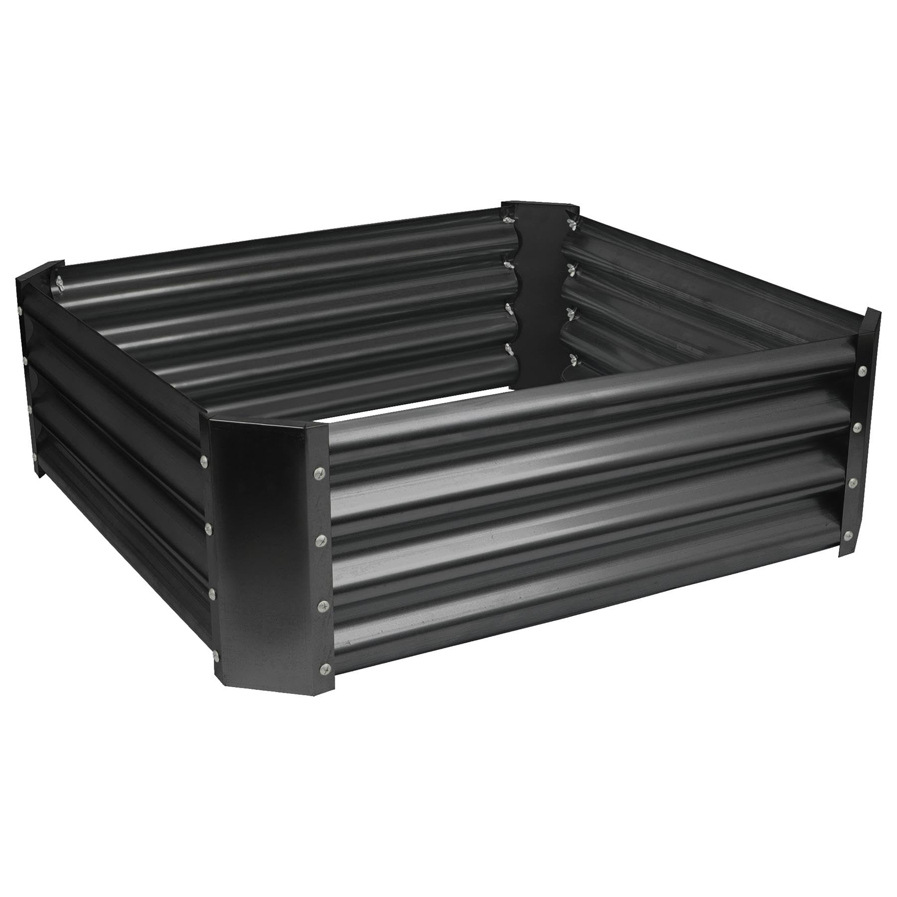 Harbour Housewares Raised Garden Bed - Anthracite - 90 x 90cm - Square - Bottomless Metal Raised Bed Galvanised Steel Planter Box for Growing Outdoor Plants, Vegetables, Flowers and Herbs