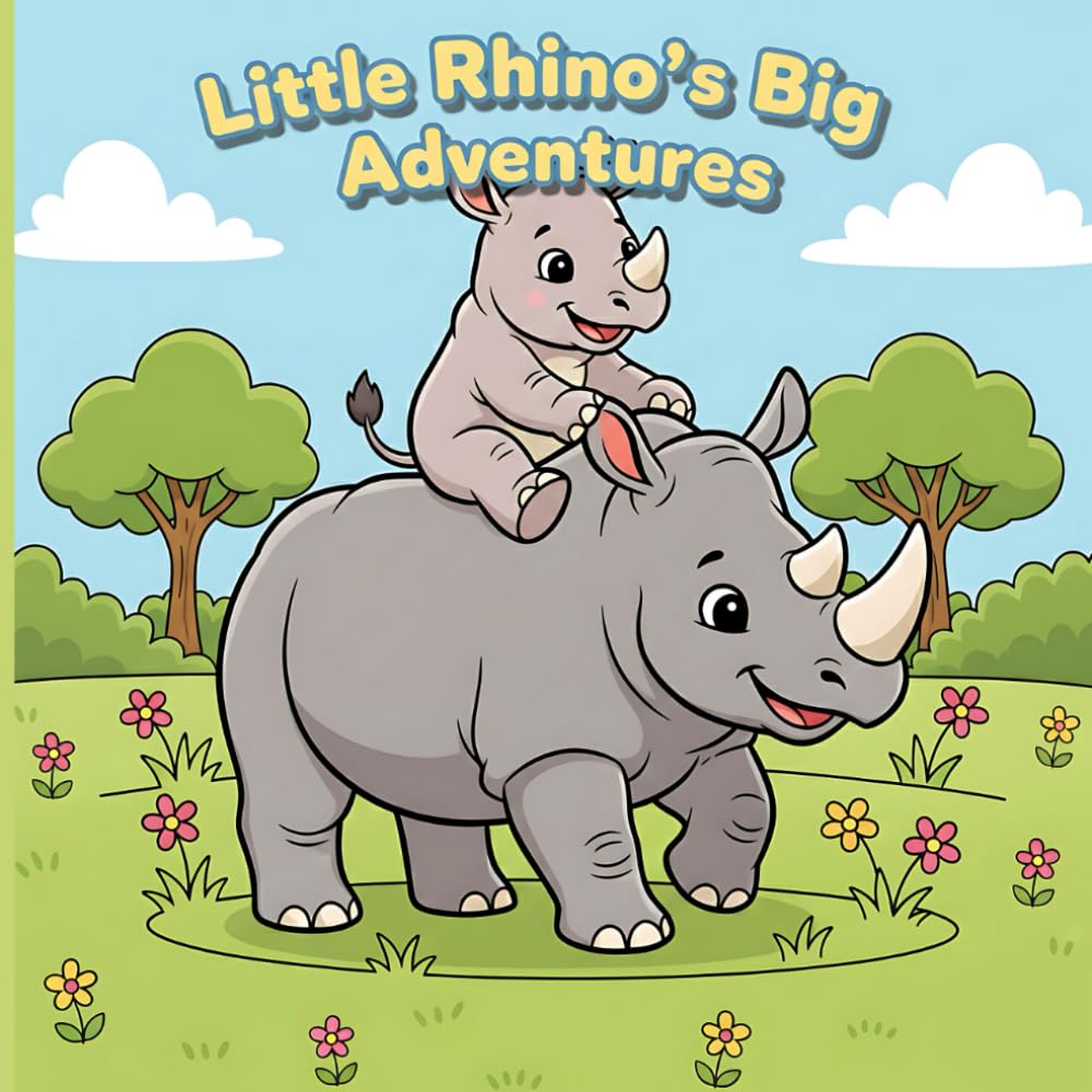 Little Rhino's Big Adventures Coloring Book: Simple And Bold 50+ Baby Rhino Animal Fun Activity Illustrations | Rhino Variations - Painting, Dancing, ... More! (Cozy Animals Big Adventures Coloring)