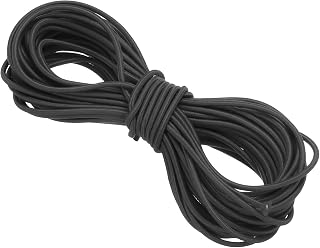 PATIKIL Bungee Cord Elastic Cord Heavy Stretch String Rope 3/32" 11 Yards(2.5mm x 10m) Black for Crafting DIY Sewing Hook Straps Camping Tie Down Strap