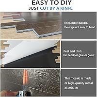 Vista 4 de weimeisc 10 hojas de azulejos despegar y pegar para salpicadero de cocina, azulejos de mosaico autoadhesivos, para pegar en tocadores de baño