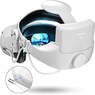 Head Strap with Battery Pack for Oculus Quest 2/Meta Quest 2,8000mAh Power Bank & Magnetic Connection Extend Playtime,Replacement Elite Strap Enhanced Comfort Support in VR Quest 2 Accessories