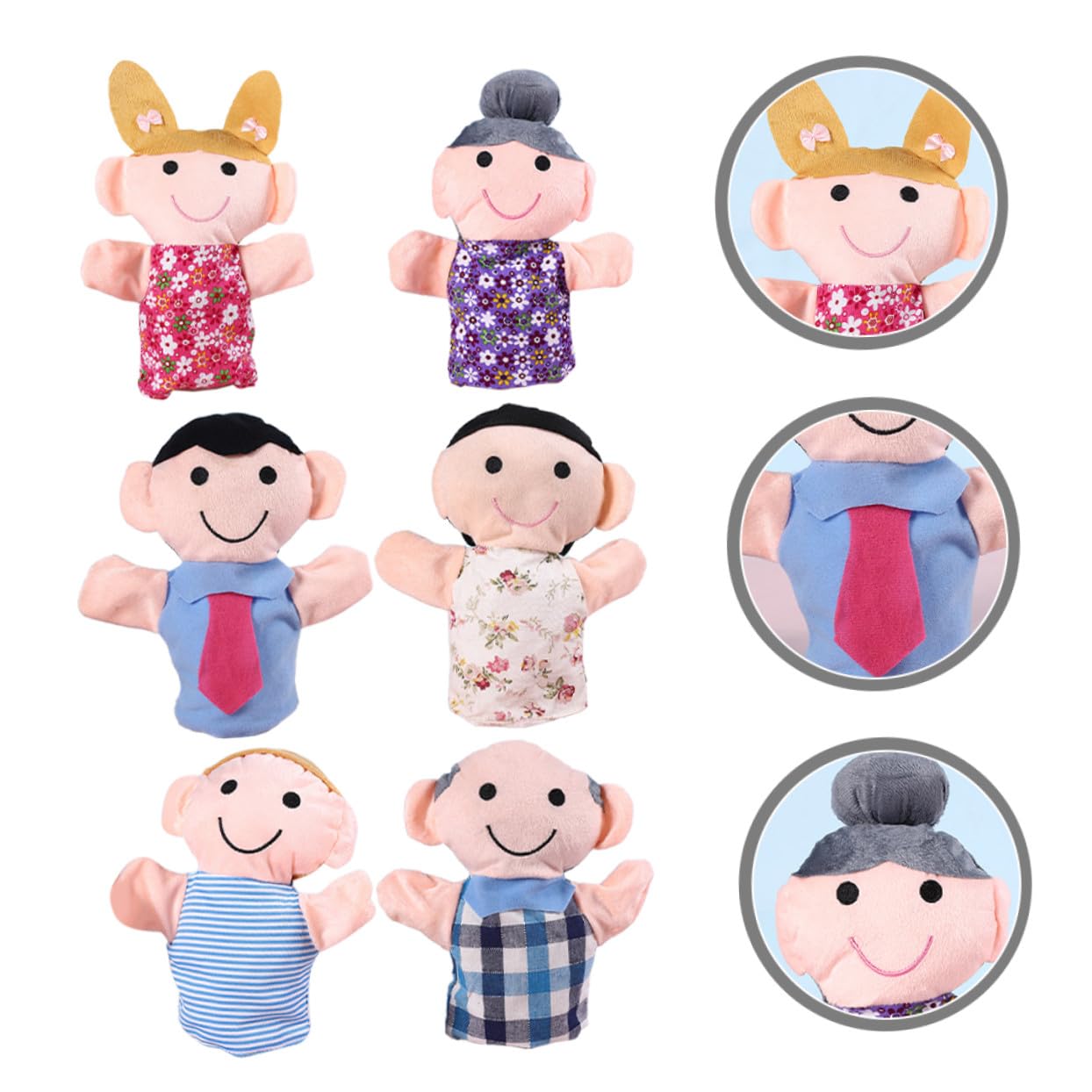 6 Piezas Juguetes de Marionetas de Mano para Muñecos de rol Educativos de Algodón PP Suaves y Creativos para Desarrollo Infantil y Imaginativo