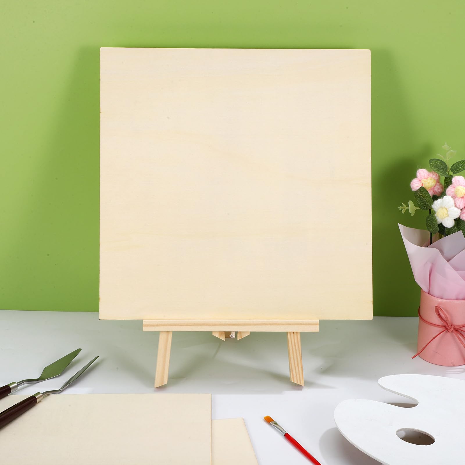 12 Piezas Tableros de Madera en Blanco para Grabar, Beige