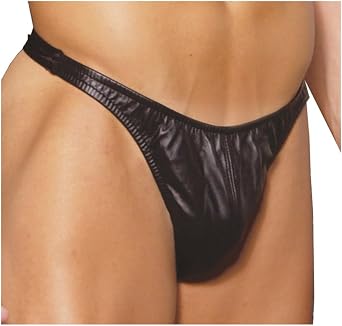 Hotspot Mens Leather Thong, One Size, Black