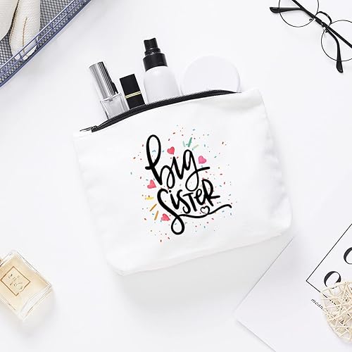 Miniatura 7 de Bonita bolsa de maquillaje reutilizable para hermana mayor, regalos para hermanas pequeñas, bolsa de maquillaje ecológica para regalos de cumpleaños