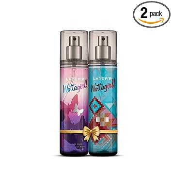LAYERR Wottagirl Body Splash Combo for women Pack of 2 Amber Kiss, Pure Paradise