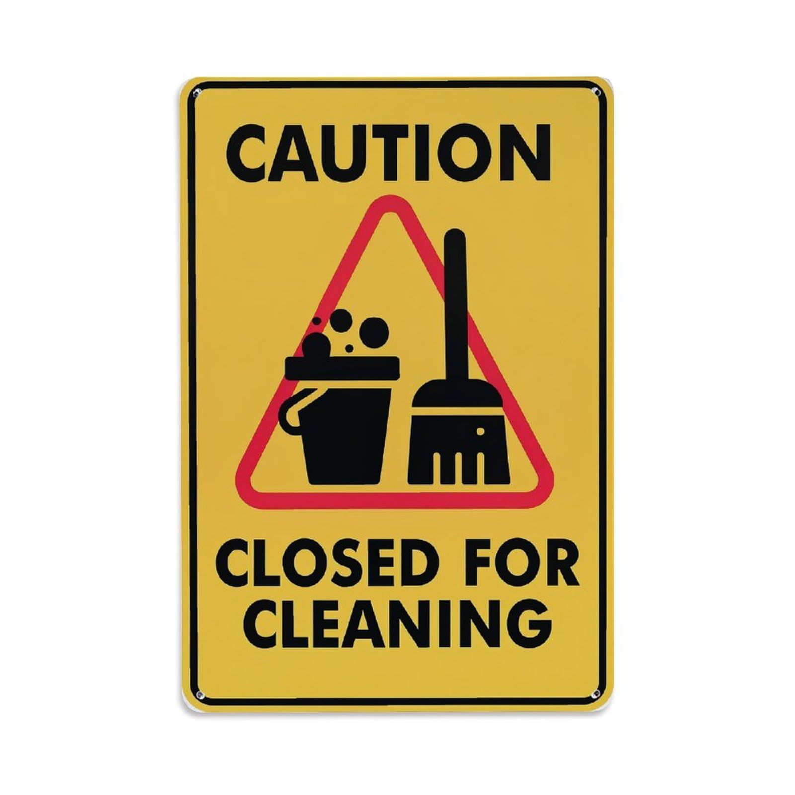 Jdfenggu Vintage Caution Closed For Cleaning Sign Retro Metal Tin Sign, Metal Poster For Bar, Home, Man Cave, Kitchen, Laundry Room Art Decor 8X12 Inch