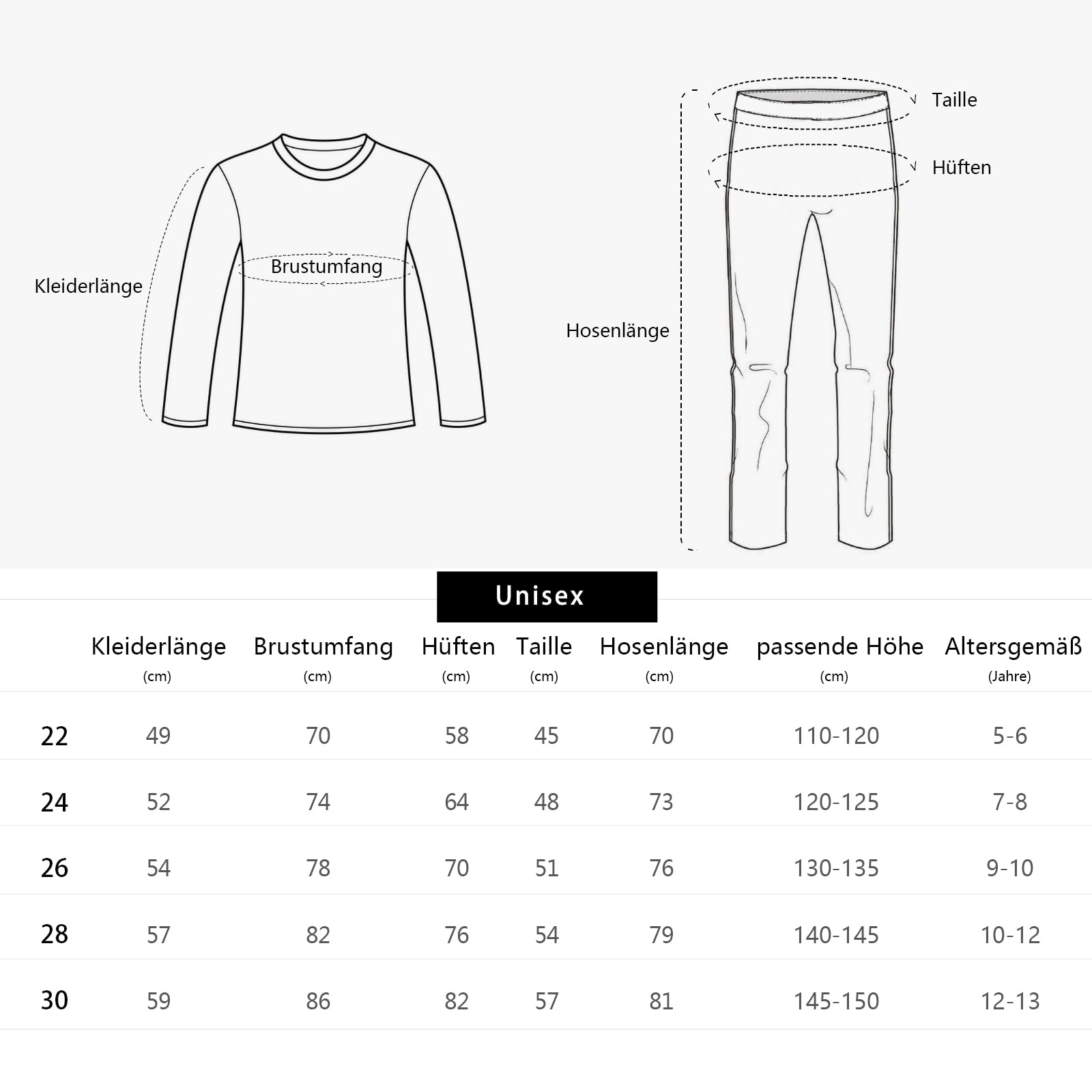 Leeboom Bambini Intimo Termico Set di Biancheria Termica Bambin Manica Lunga Funzionale E da Sci da Bambina E Bambino Traspirante Intimo Termico Set Base Layer E Isolante per Sci Tuta Termica