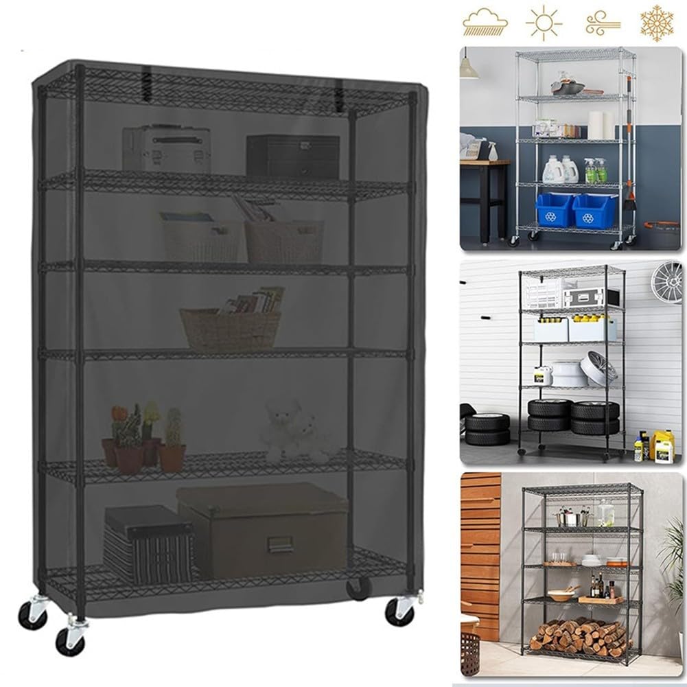 Housse imperméable pour étagères, housse transparente pour étagères, avec charnières à 3 voies, adaptée aux racks 91,7 x 45,7 x 182,7 cm (longueur x largeur x hauteur)