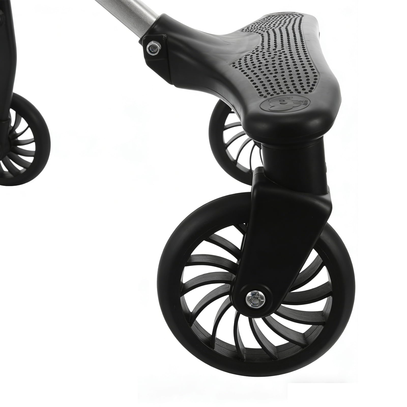 Roue de Poussette de Remplacement Avant et Arrière Pu Noir | Roulettes pour Poussette, Système de Freinage Fiable, Roulement Fluide, Remplacement Rapide