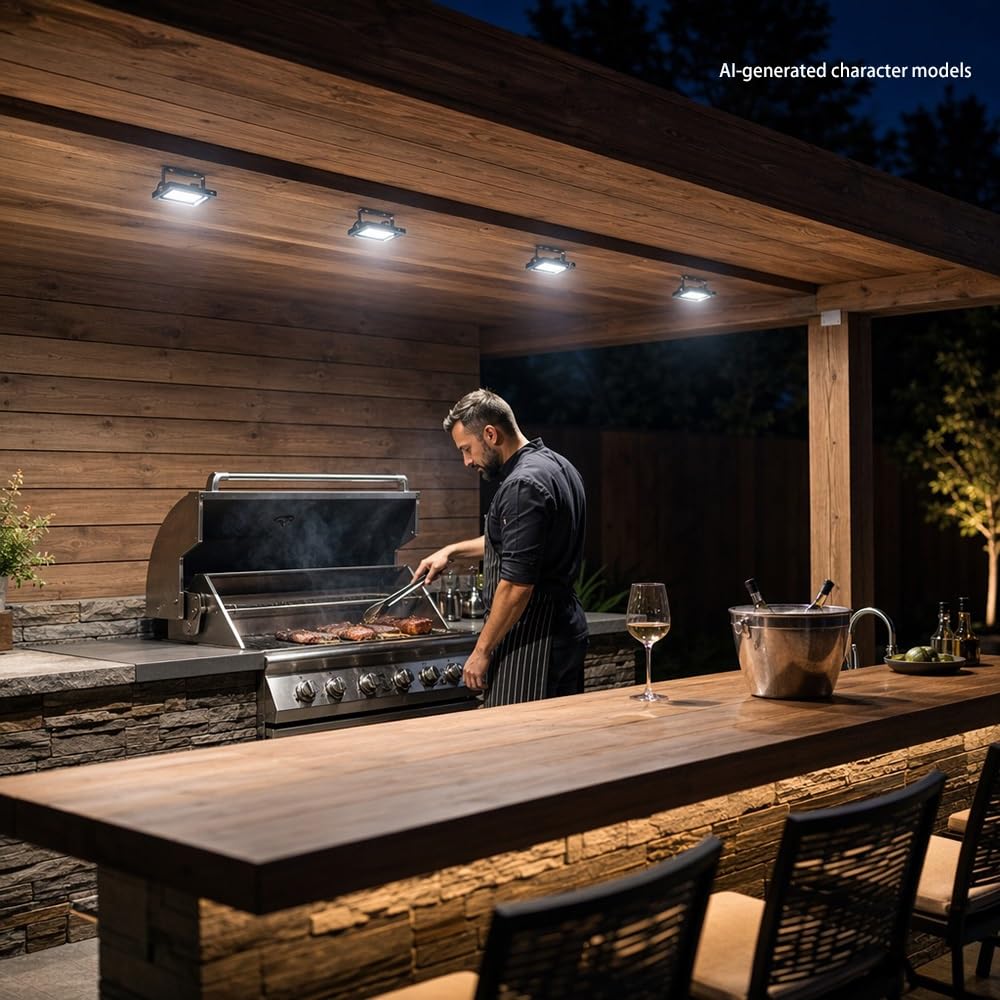 10W IP65 Impermeable Luz Exterior Fachada Casa for Jardín | DC 12-24V 6500K 1000Lm, 87x62x34mm, 120°, for Autocaravana Jardín Solar Aislada(9 Pack)