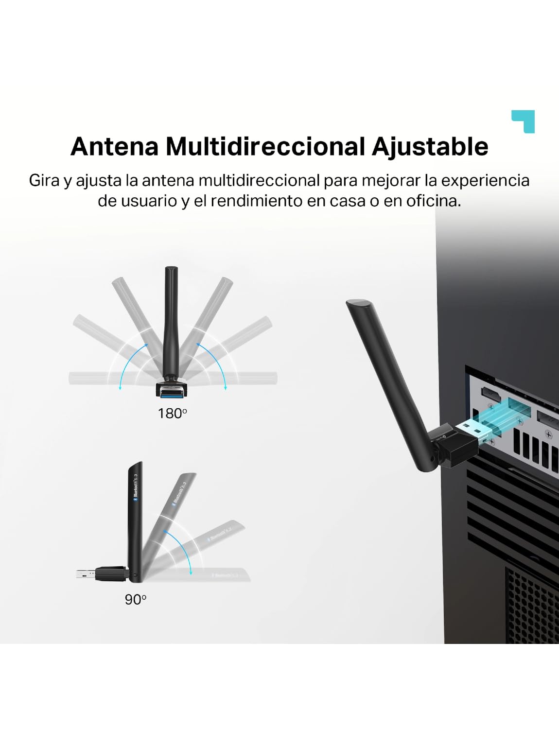 TP-Link UB500 Plus Adaptador USB Bluetooth 5.3 (EDR & BLE), Conexión Estable y de Largo Alcance, Compatible con Win 11/10/8.1/7, Plug & Play para computadora, portátil, Mouse, Teclado y Altavoz