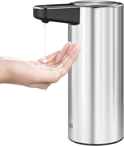 EKO Aroma Dispensador automático de jabón de acero inoxidable, dispensador de jabón líquido de manos sin contacto para fregadero de cocina y baño,