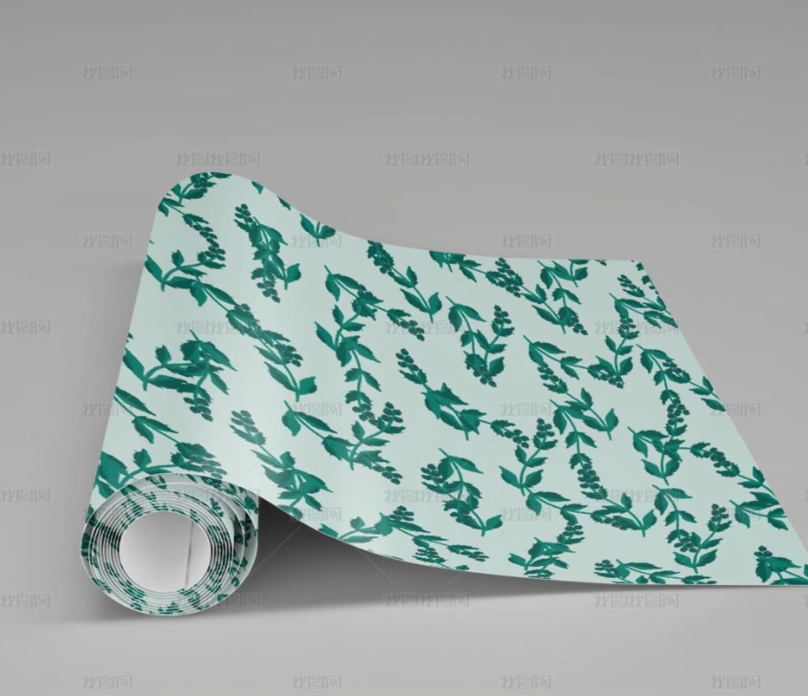 Vinyle adhésif pour meuble au motif feuilles vertes avec finition haute durabilité