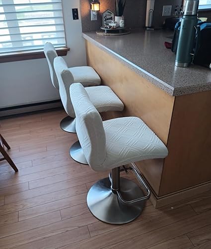 Miniatura 2 de SearchI Juego de 4 fundas para taburetes de bar, repelentes al agua, elásticas y lavables, fundas para sillas de altura de mostrador para cocina,