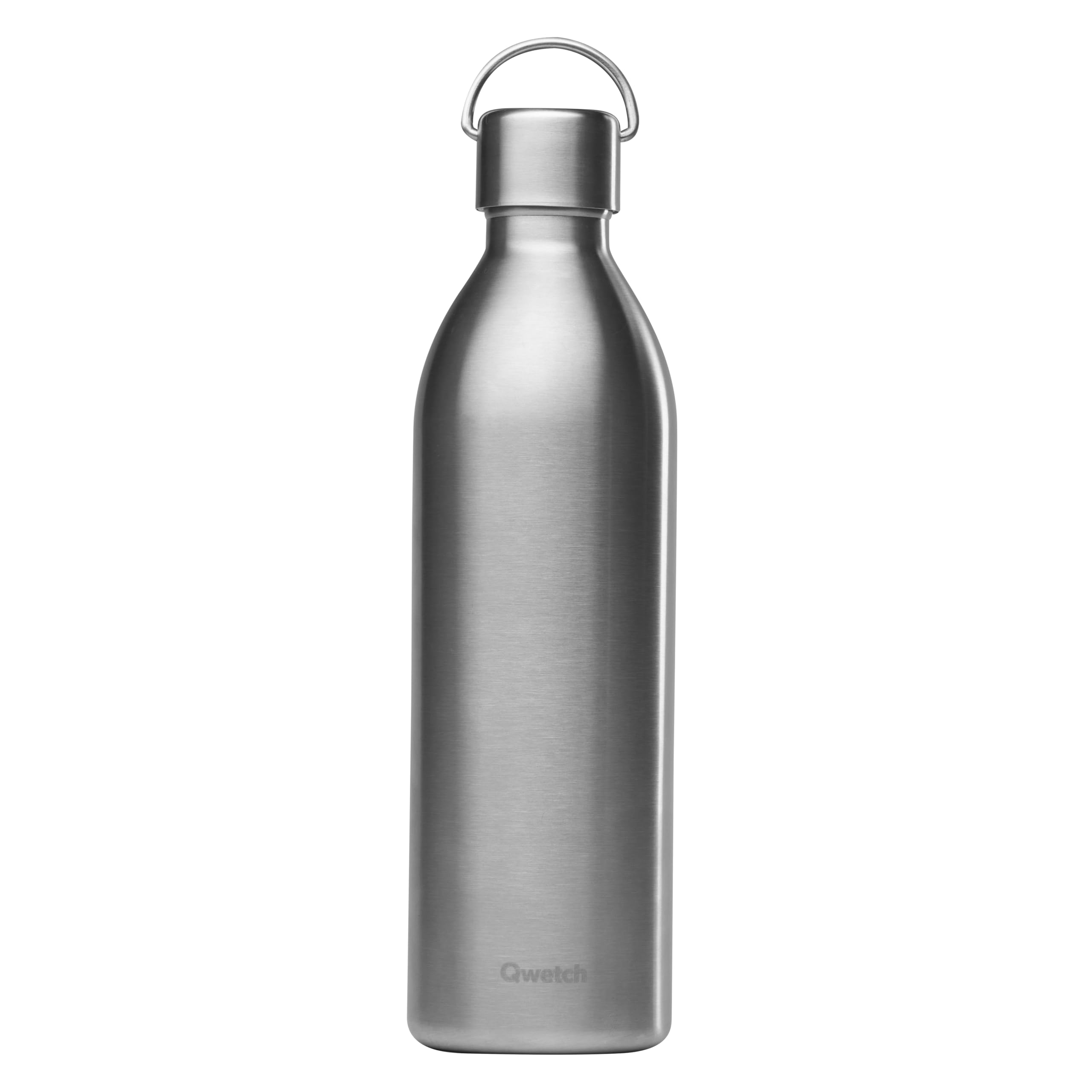 Qwetch - Trinkflasche 1L Edelstahl Active - Thermosflasche aus 90% recyceltem Inox - 24h Kalt & 12h Heiß - Isolierflasche, Auslaufsicher, BPA-frei & Kompakt