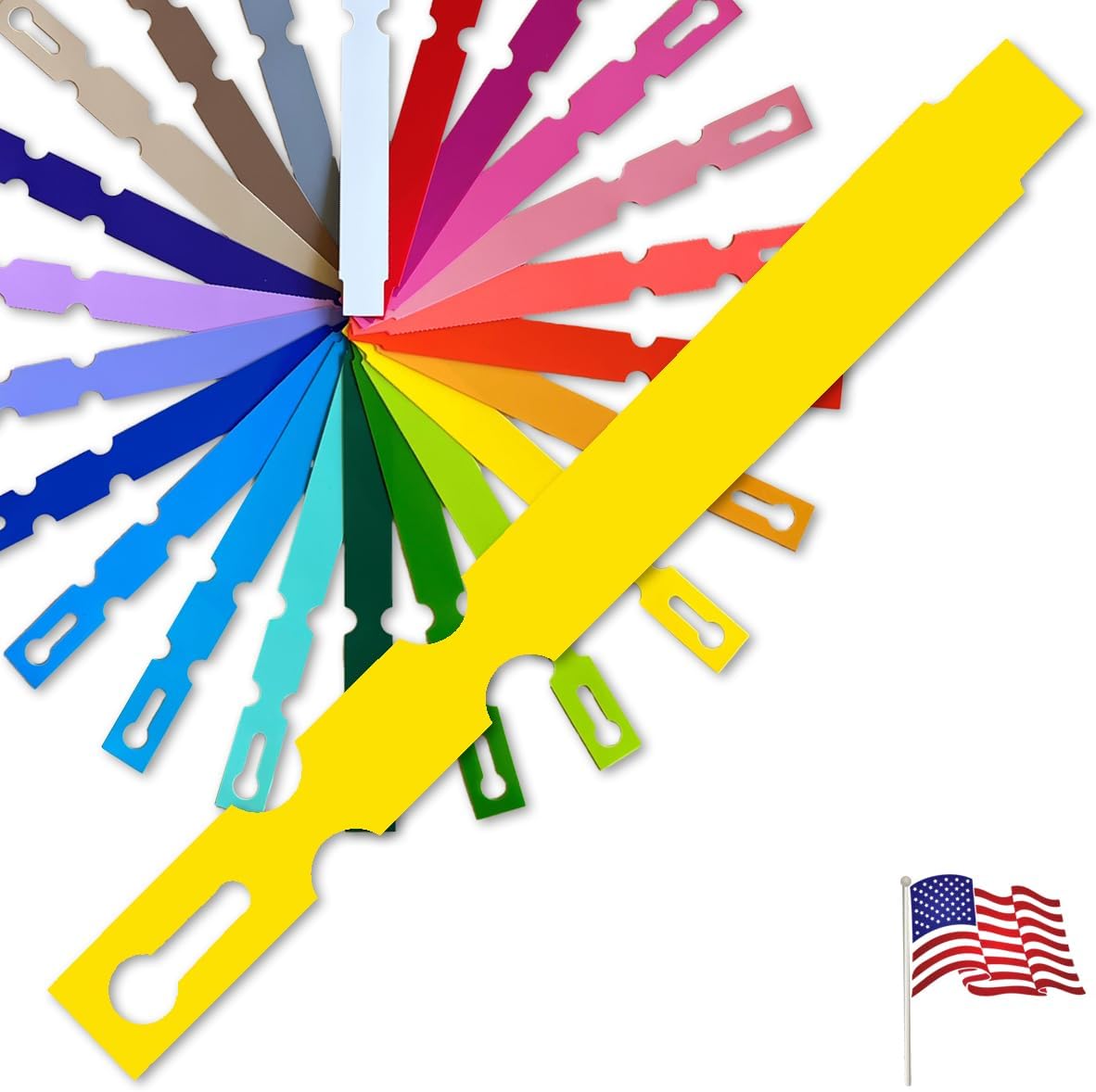 5" x 1/2" Yellow - 2,000 Pcs - Plastic Plant Tags and Labels - Wrap Around Thermal Plastic - Nursery Garden Tree Labels | Made in The USA |