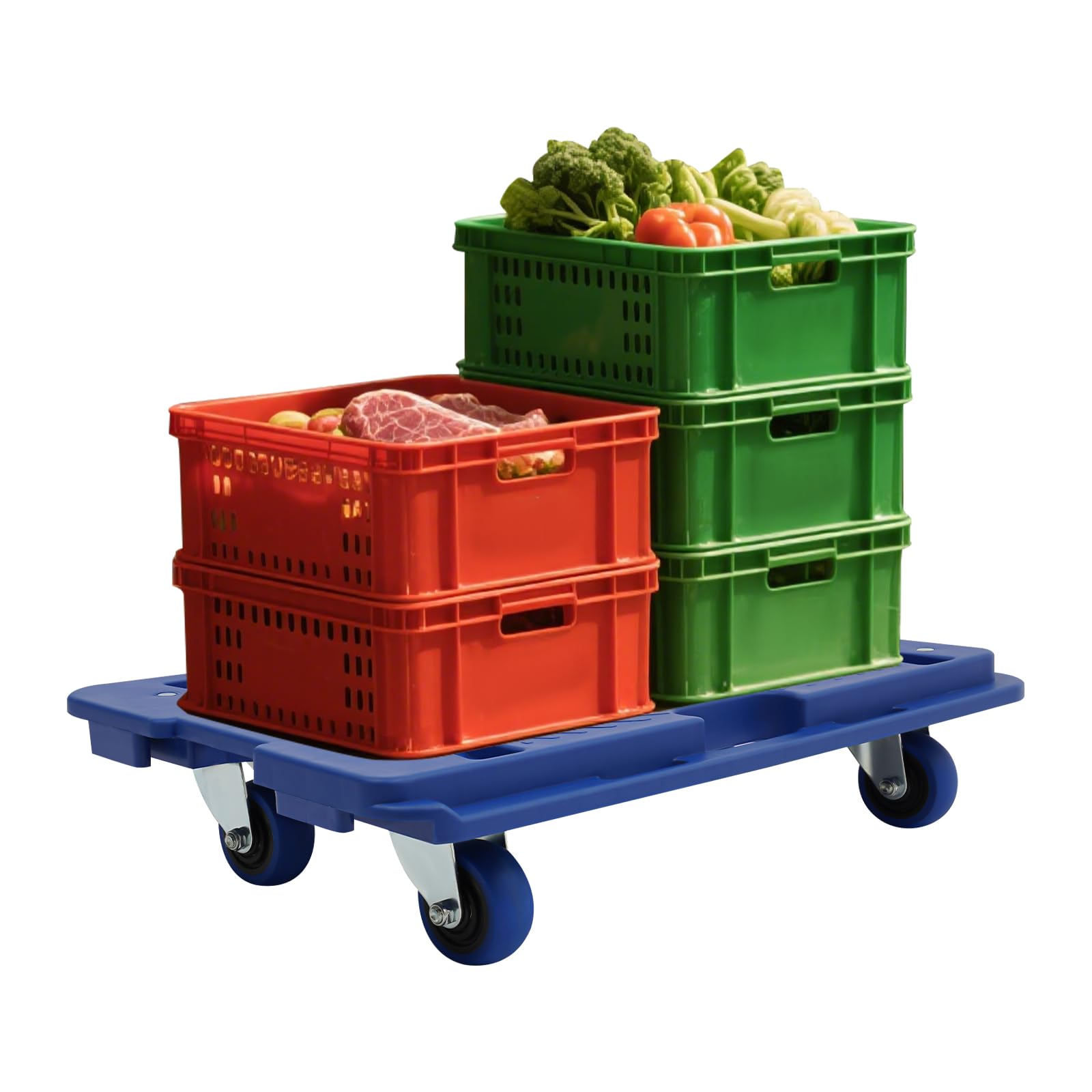 Carrello per il trasporto con 4 ruote universali, 60 x 40 cm, aiuto per il trasporto di mobili, per mobili, per il trasporto, fino a 150 kg
