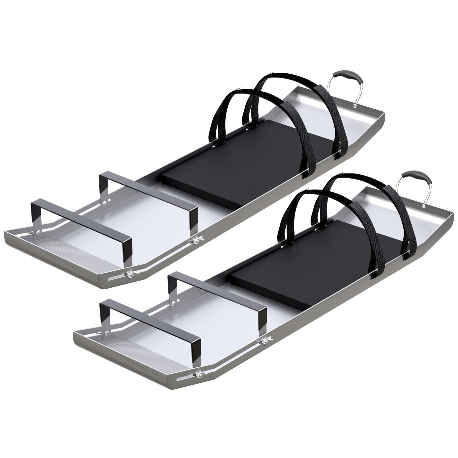 nutoniz 1 Pair Concrete Knee Boards Sliders, Knee Pads for Men Construction, Concrete Finishing Tools Stainless Steel Trowel with Adjustable Strap&